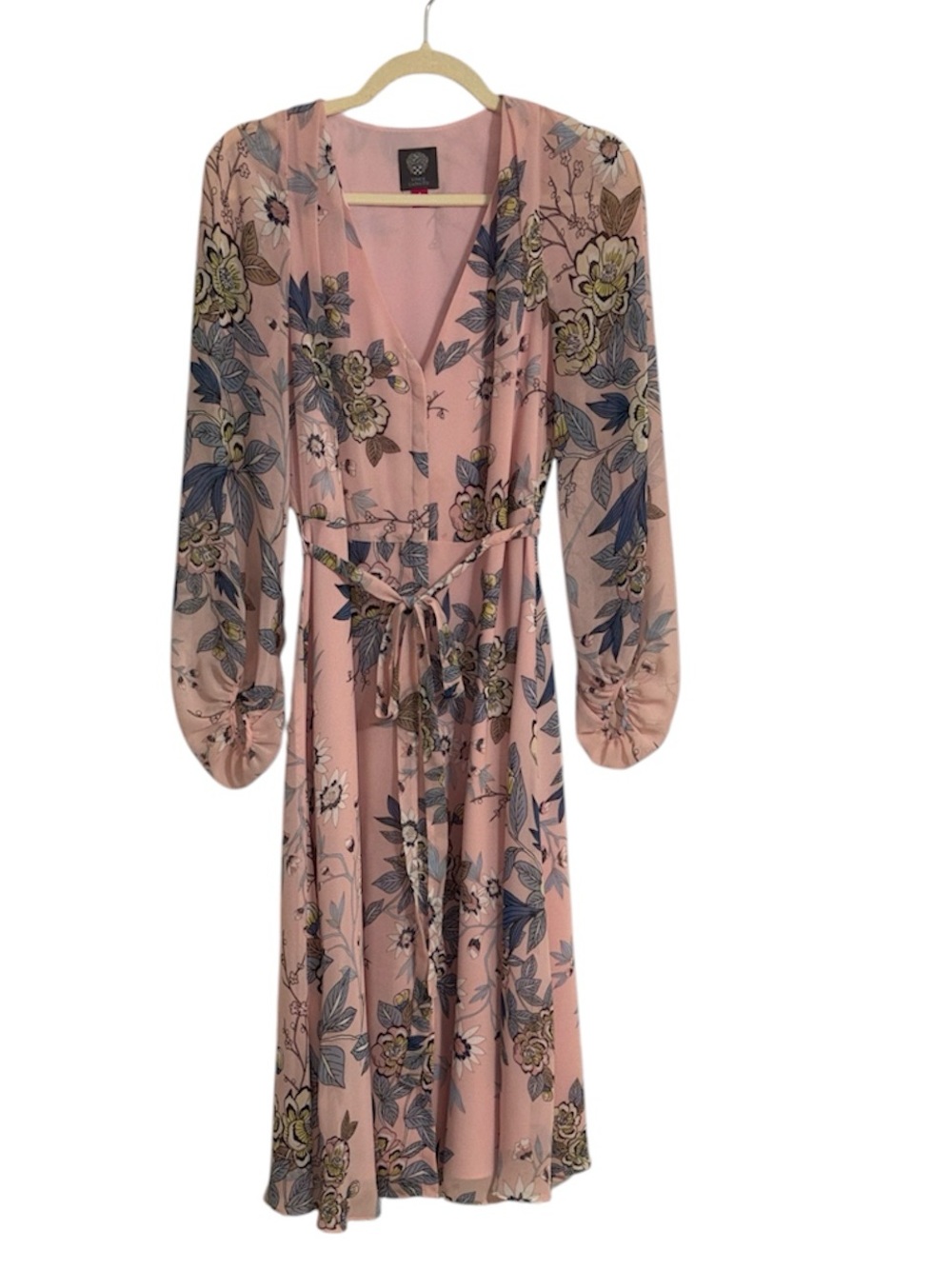 Vince Camuto Pink Floral Long Sleeve Dress